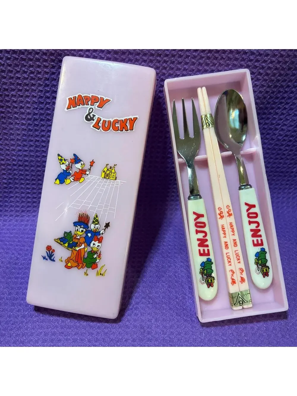 Cutlery and Chopsticks Set - Happy and Lucky Ducks